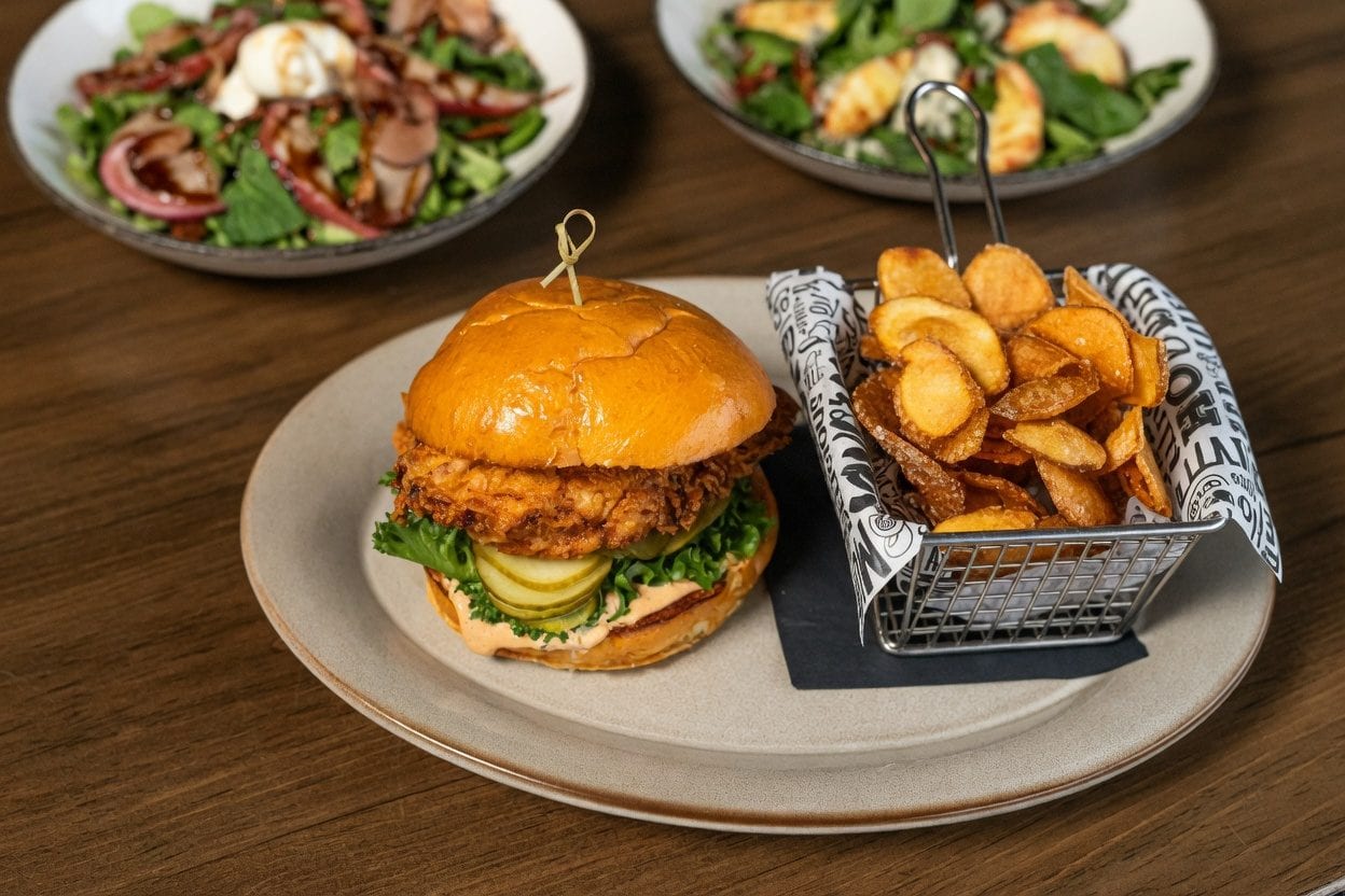 Nashville hot chicken sandwich with pickles