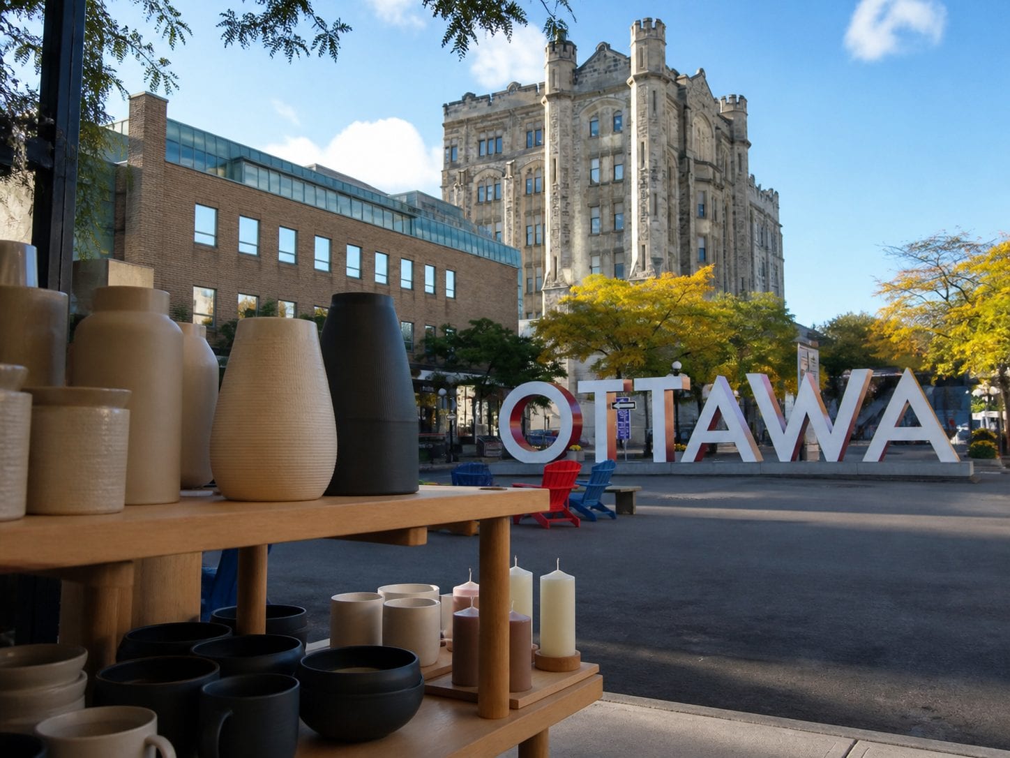 Centretown gift shop with ceramics and candles