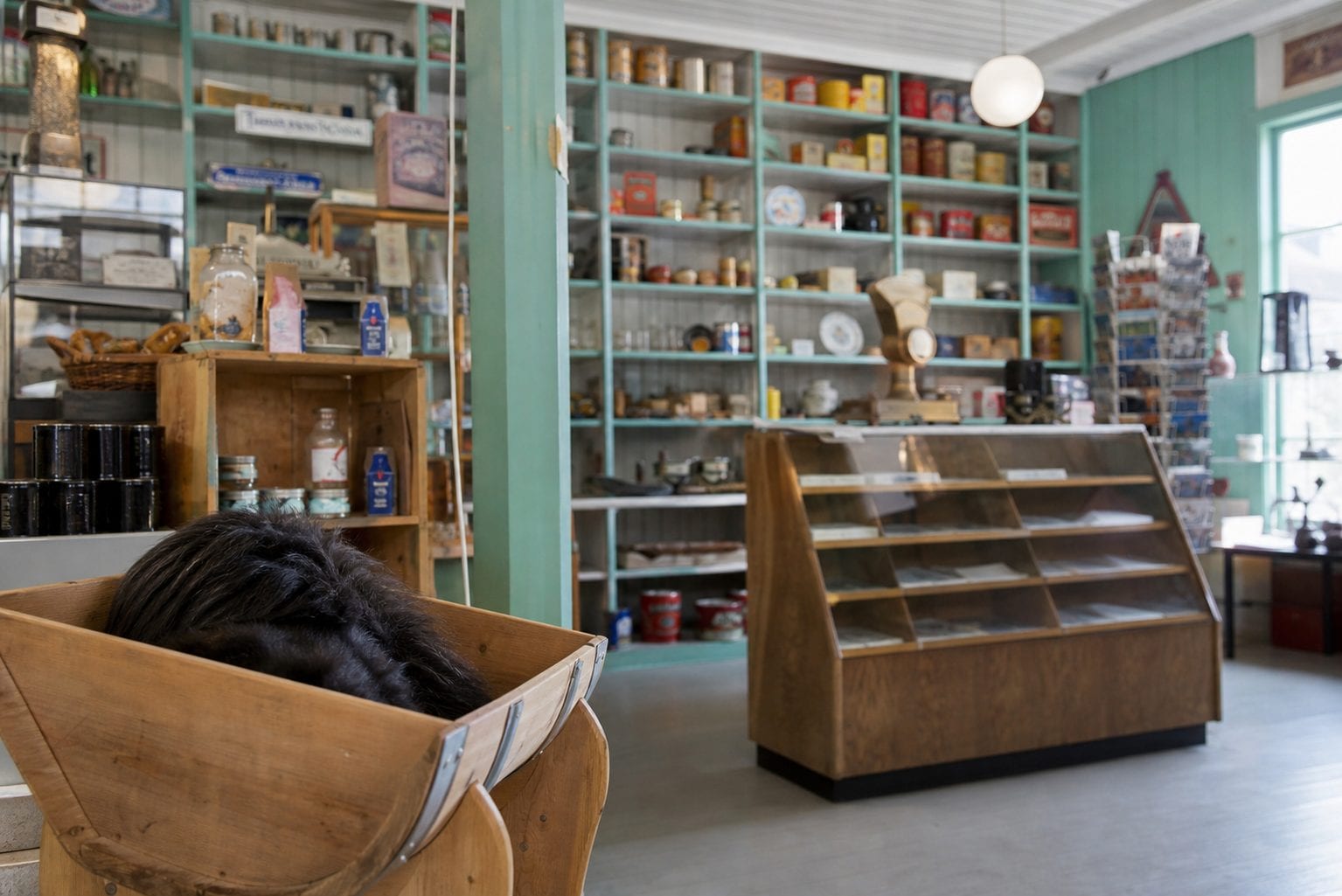 Museum gift shop display with Canadian-made items