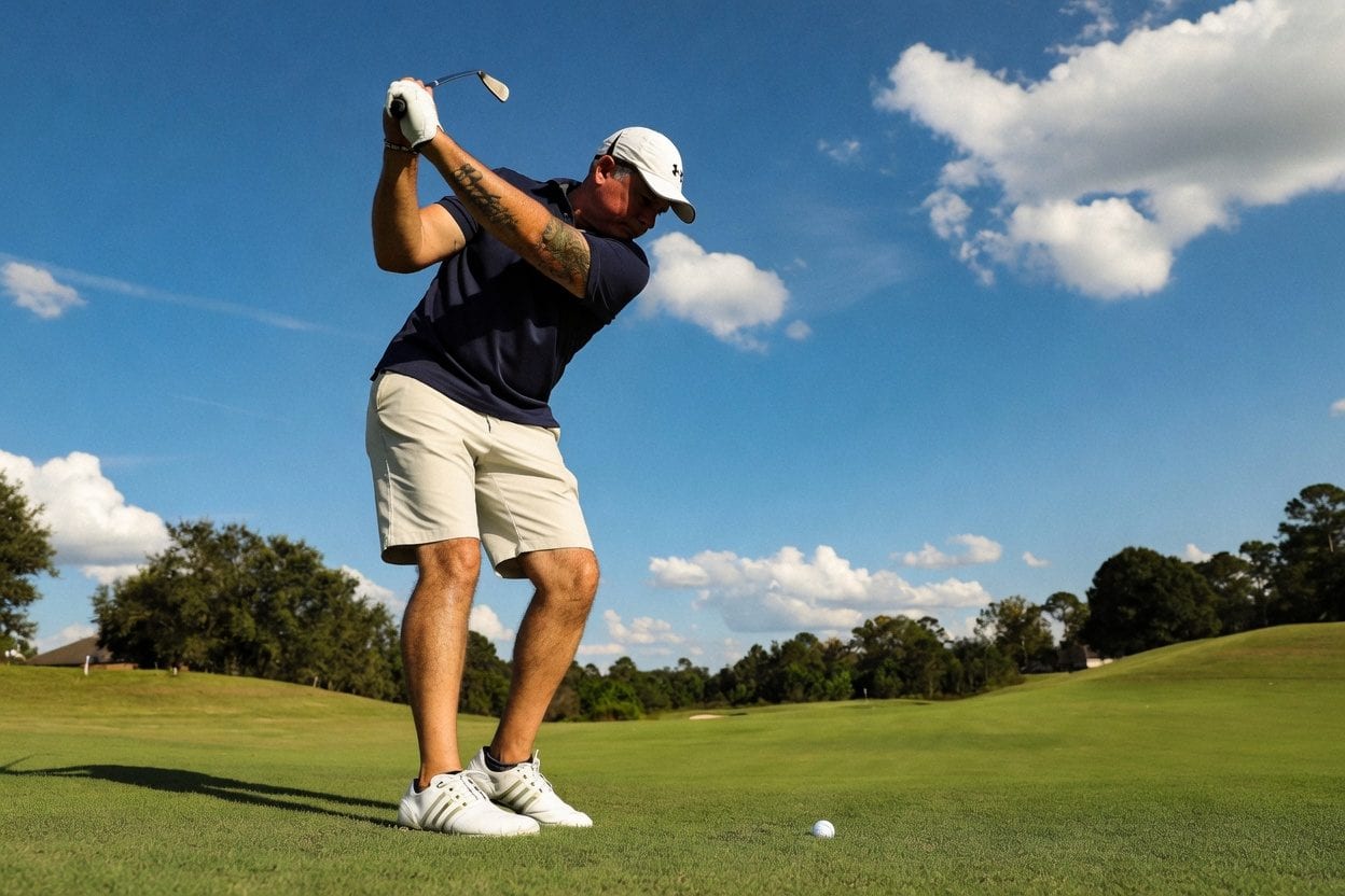 Golfer on affordable public course