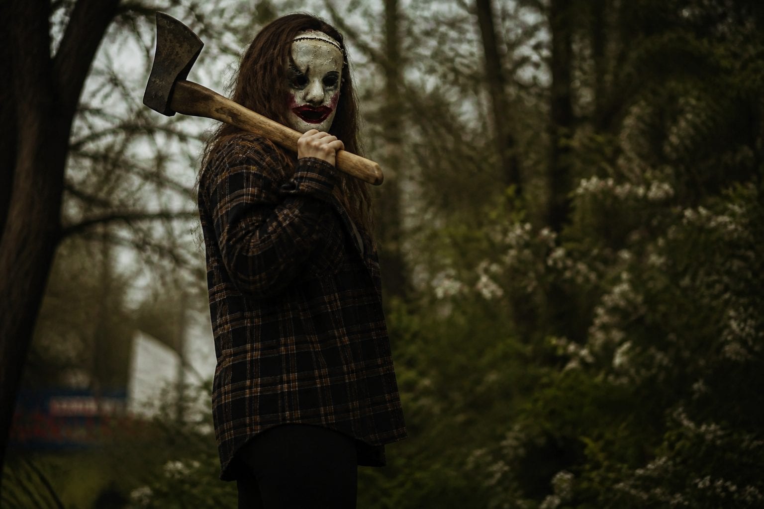 Scary actor at Saunders Farm Frightfest