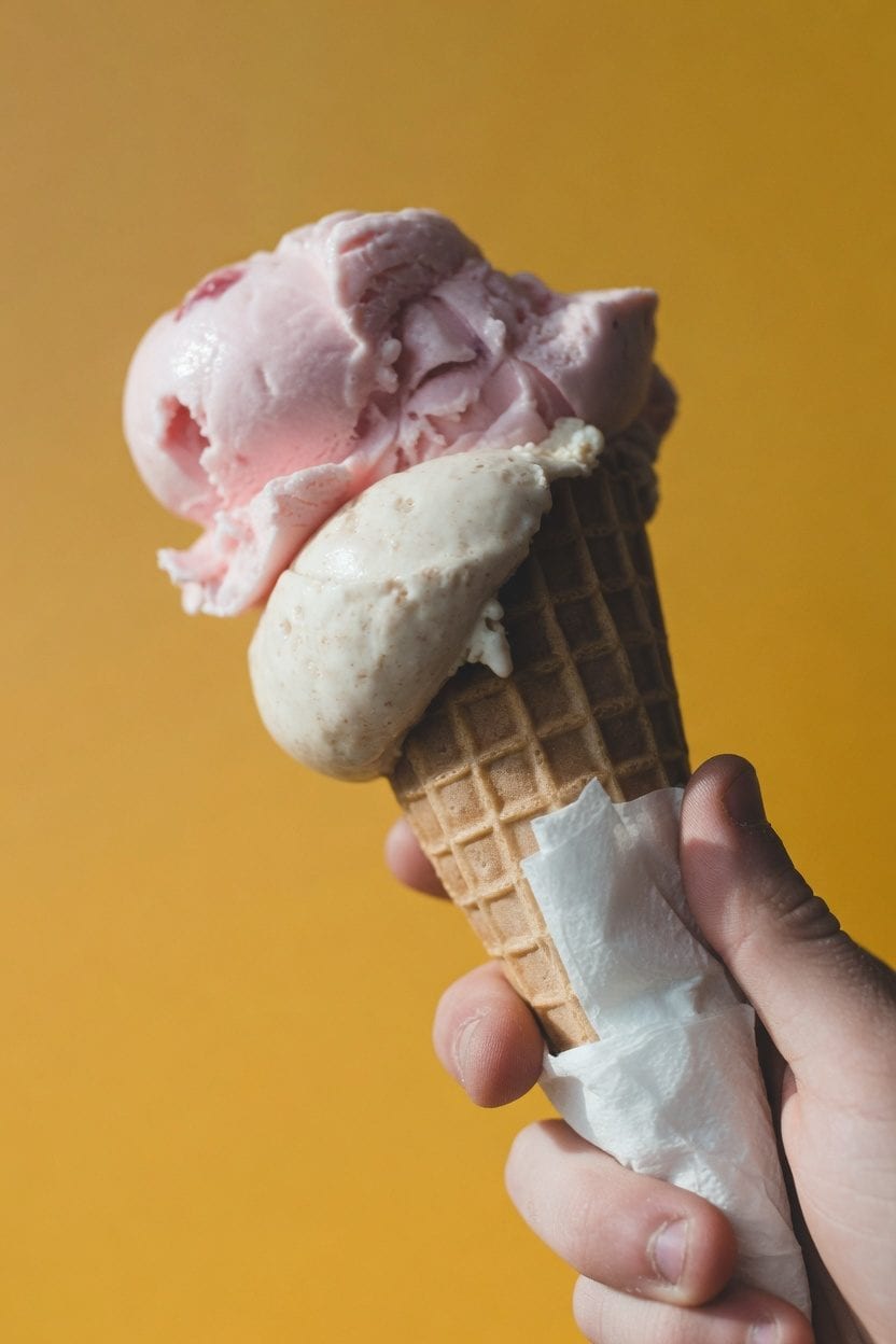 Ice cream cone on summer day