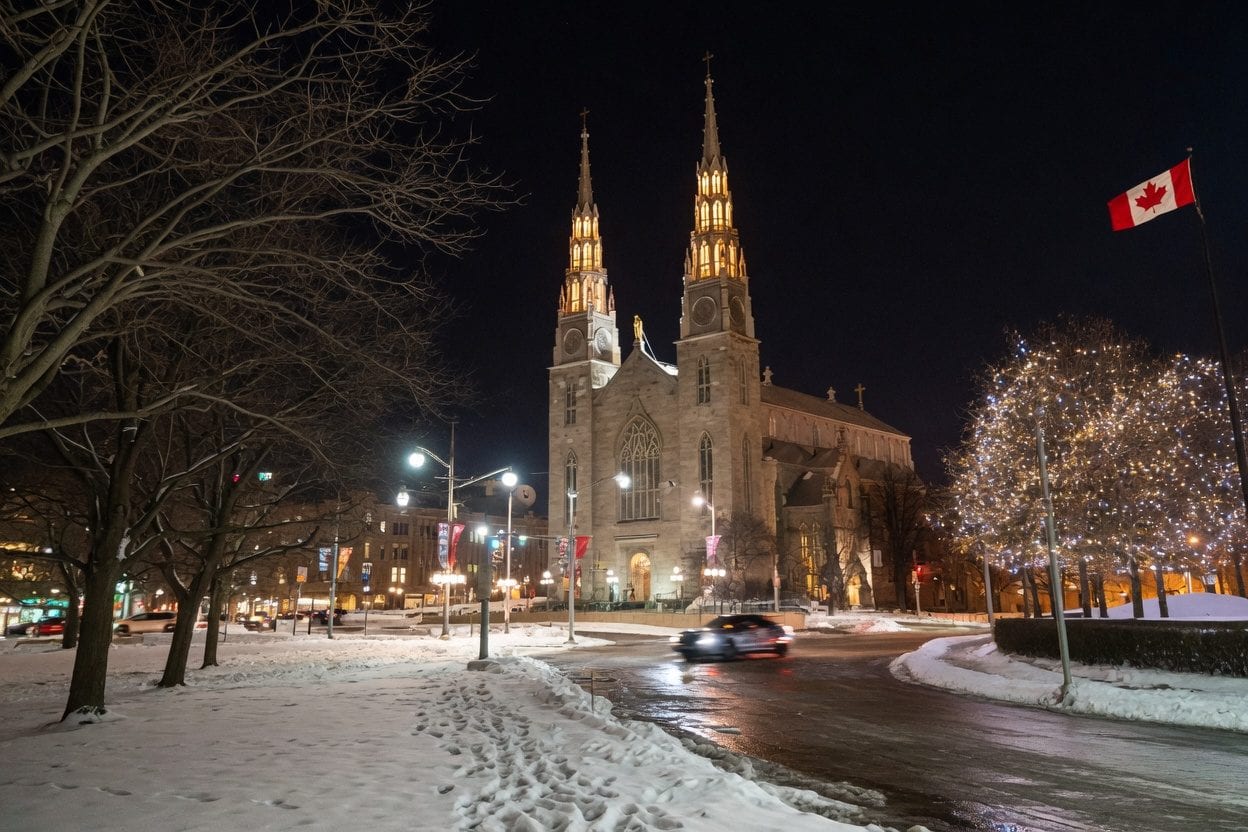 Rink of Dreams Ottawa at night