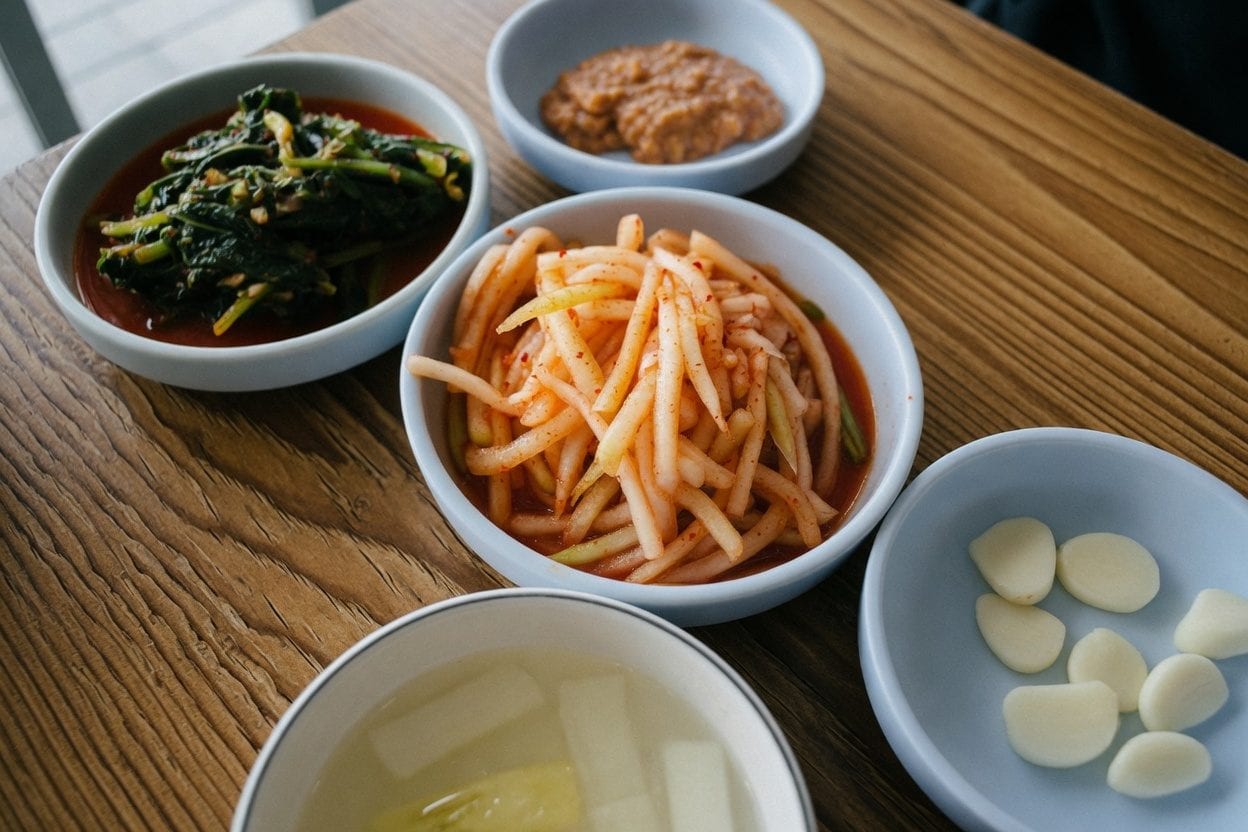 Korean side dishes and sauces