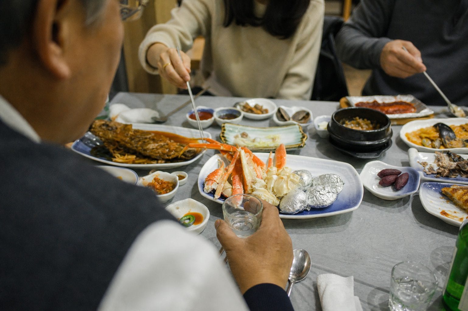 Korean meal on table