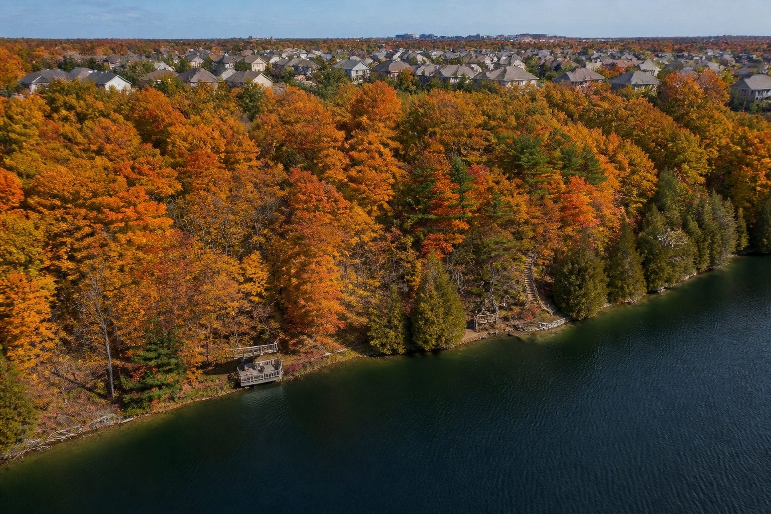 Orleans Ottawa aerial view showing residential neighbourhoods and green spaces