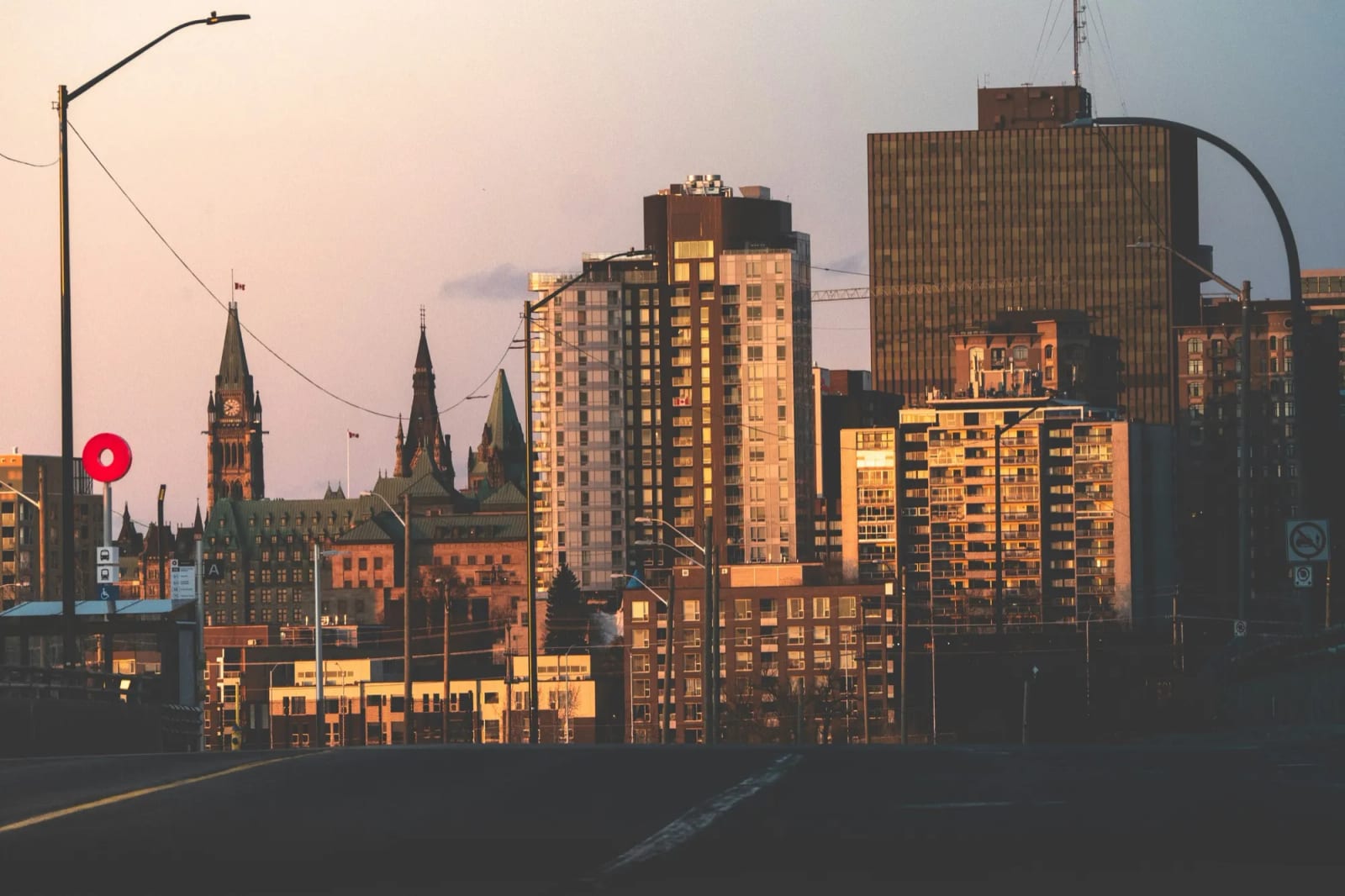 The iconic Peace Tower and Parliament Hill in Ottawa.