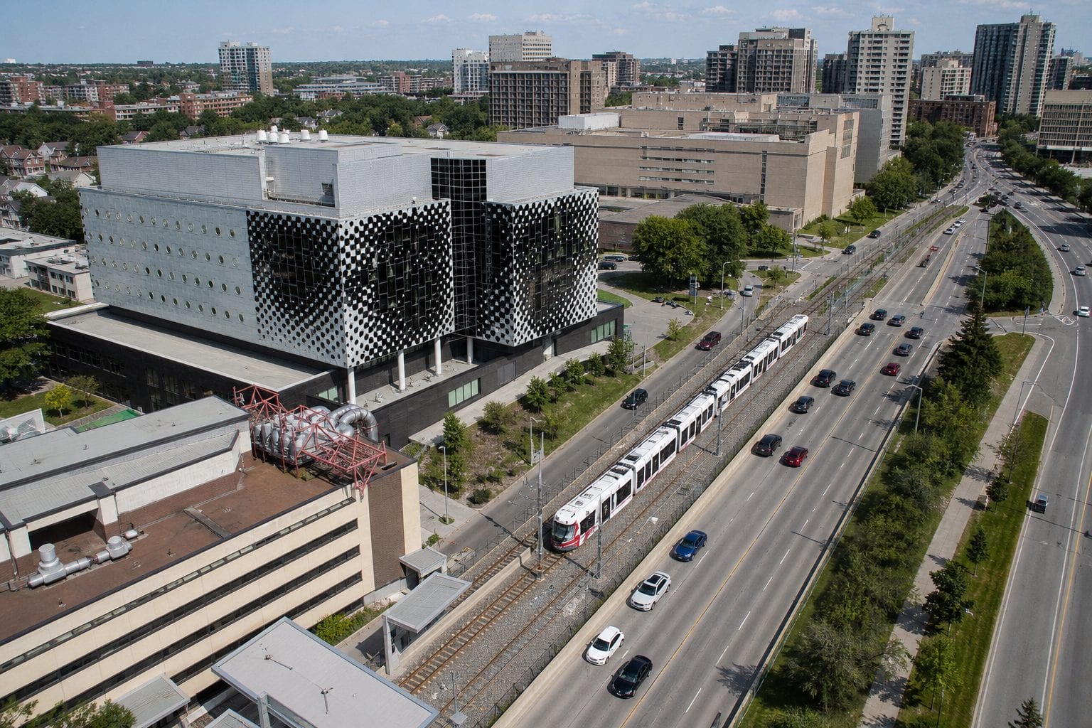Ottawa transport corridor and downtown traffic view