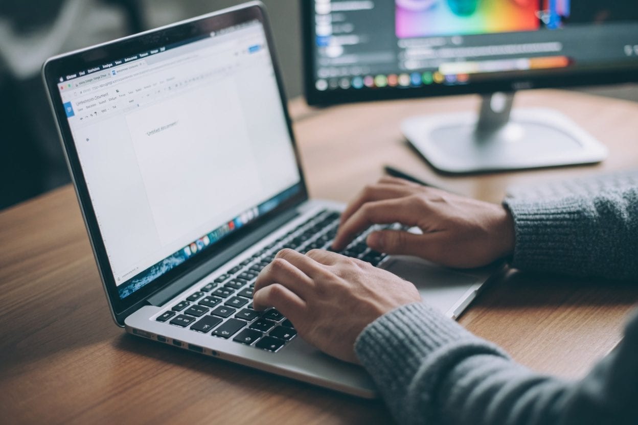 Person searching for apartments on laptop