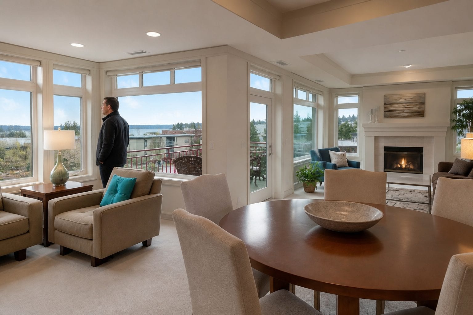 Person inspecting apartment during viewing