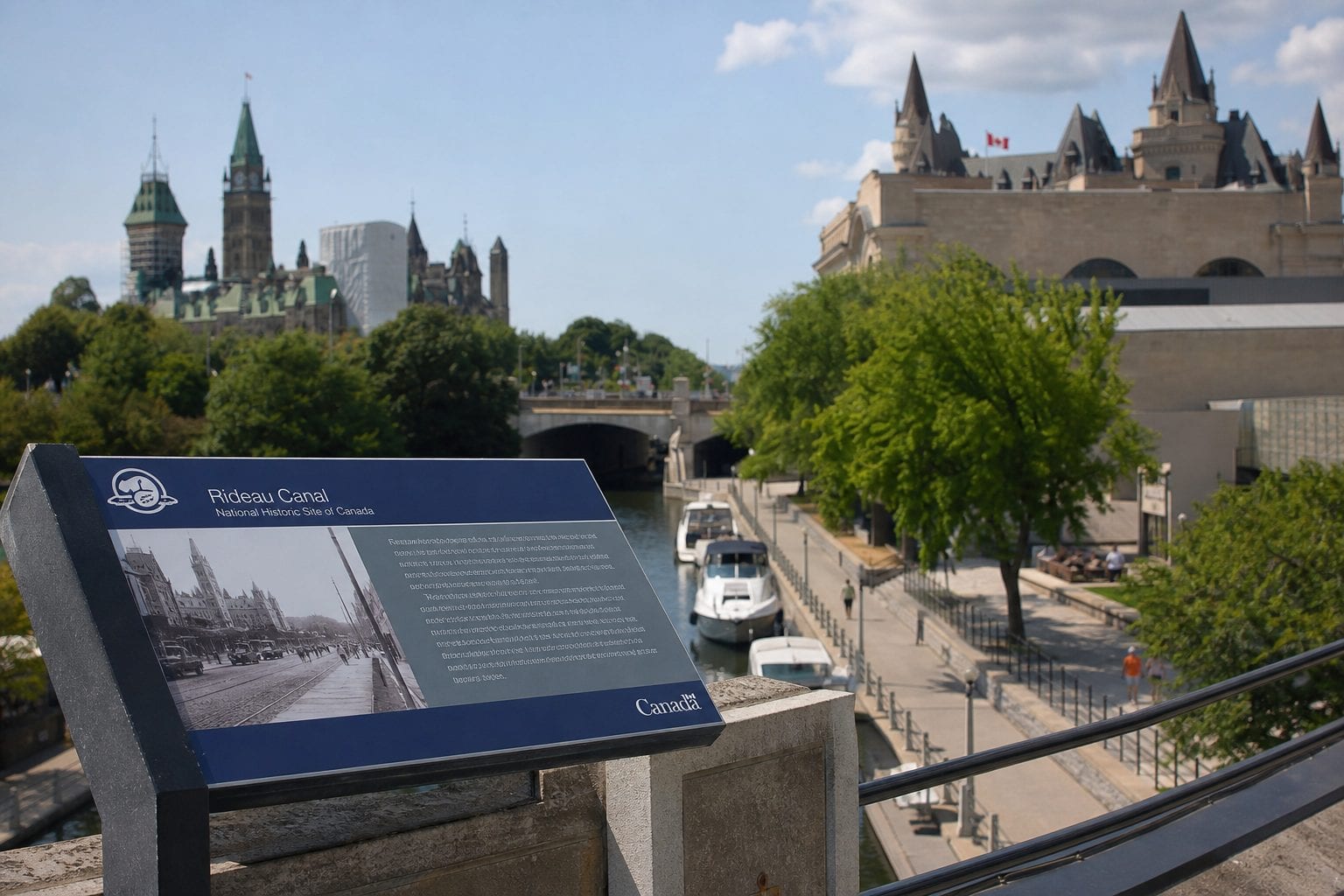 Rideau Canal signage and waterline lettering