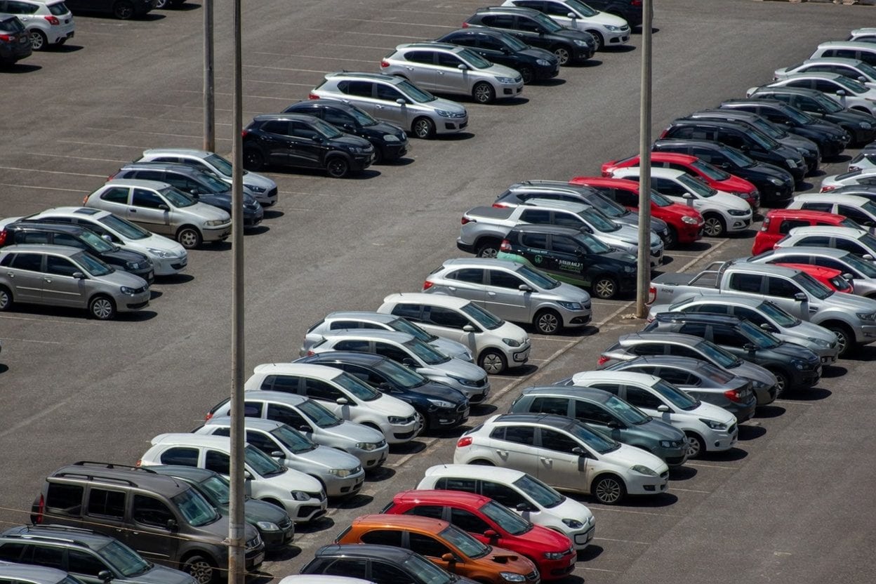 Park parking lot near a playground