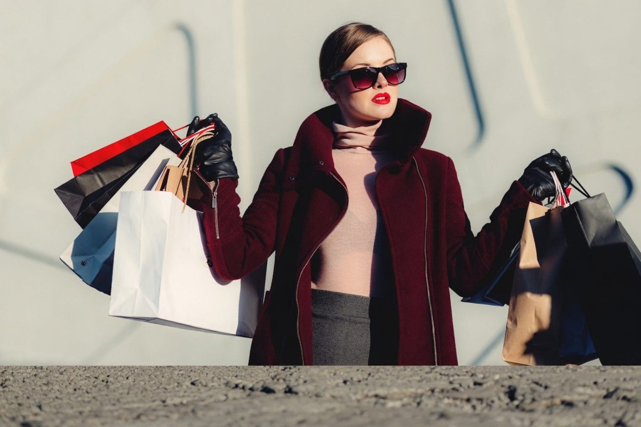 Shopping bags from outlet stores
