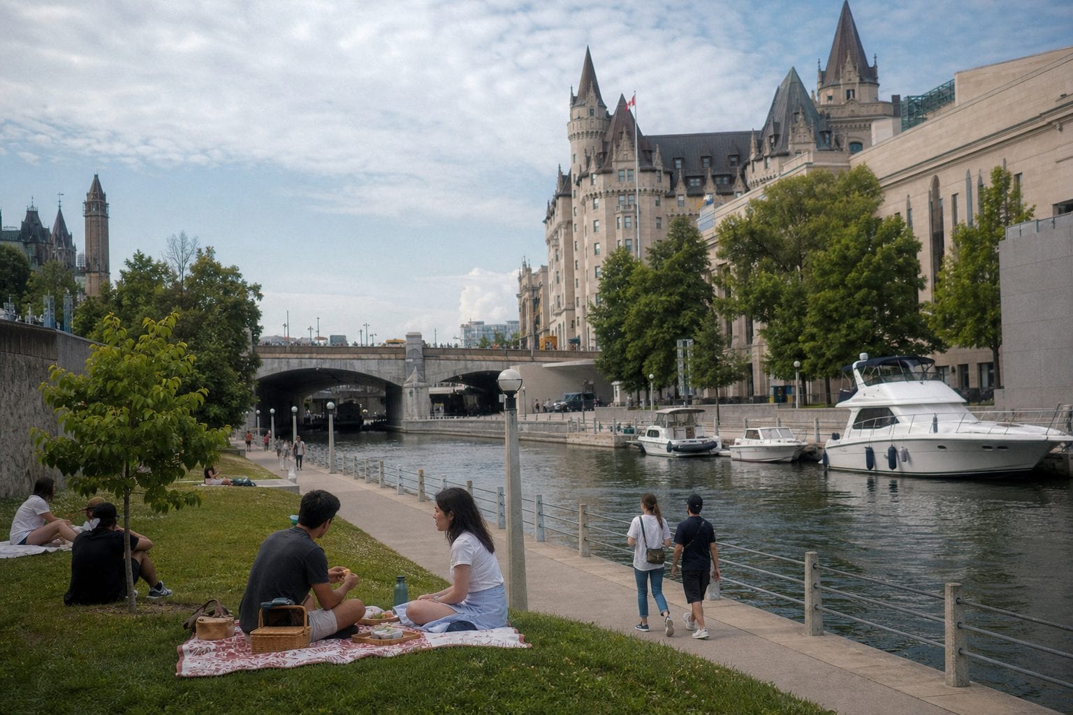 Rideau Canal banks picnic