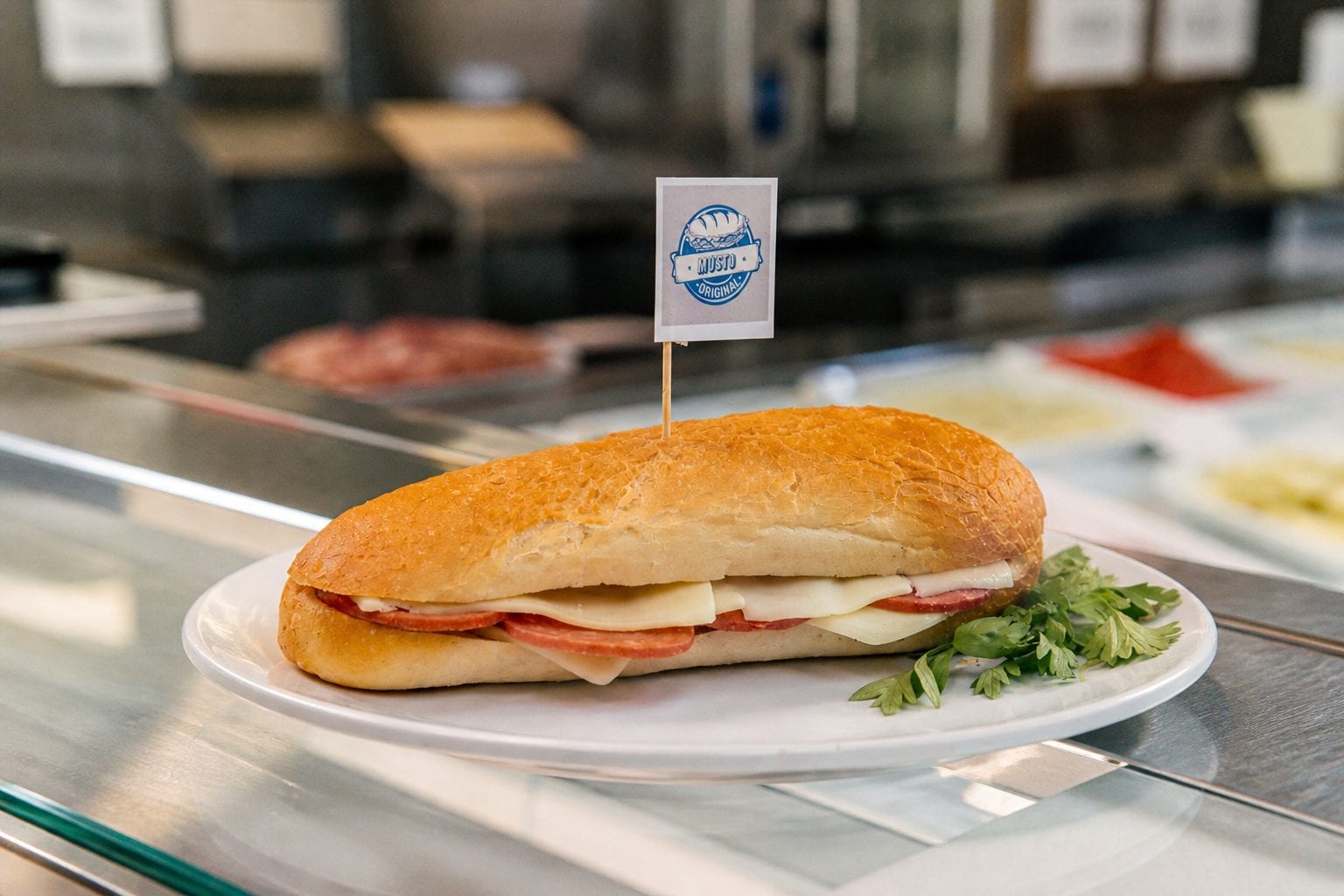 Italian deli counter with subs