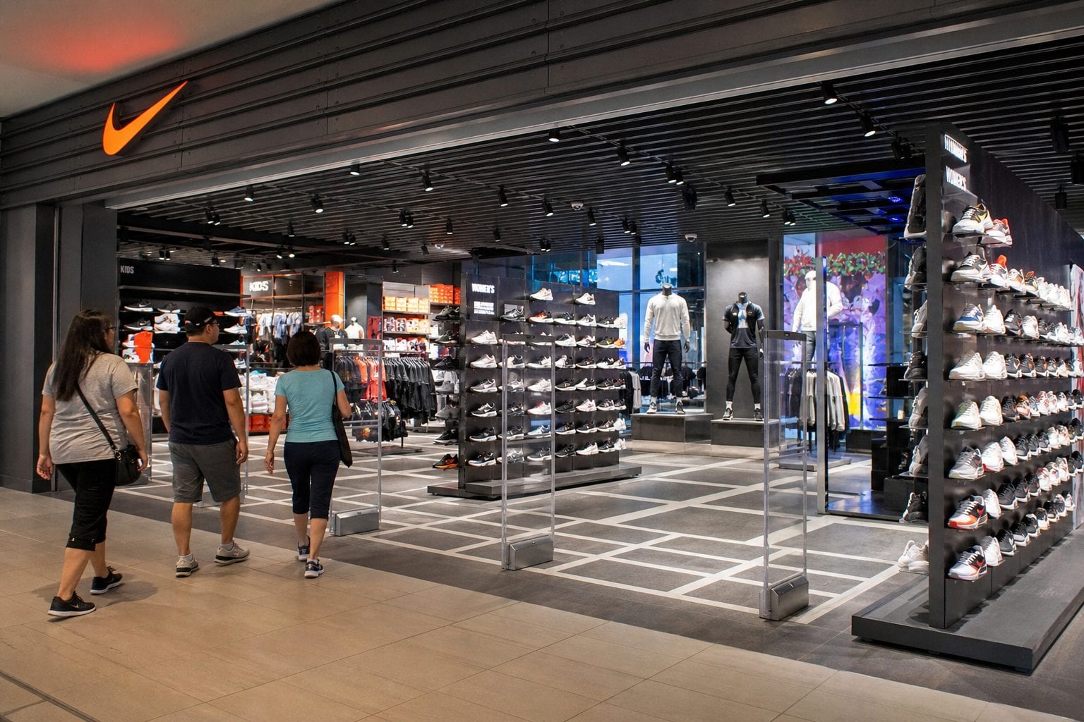 Nike Factory Store entrance at Tanger Outlets Ottawa