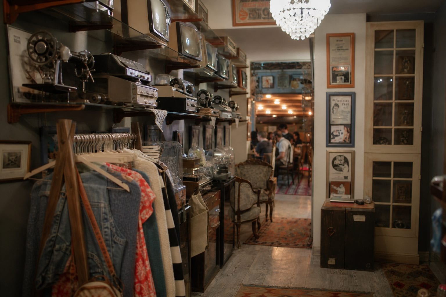 Tattoo studio interior with art on walls