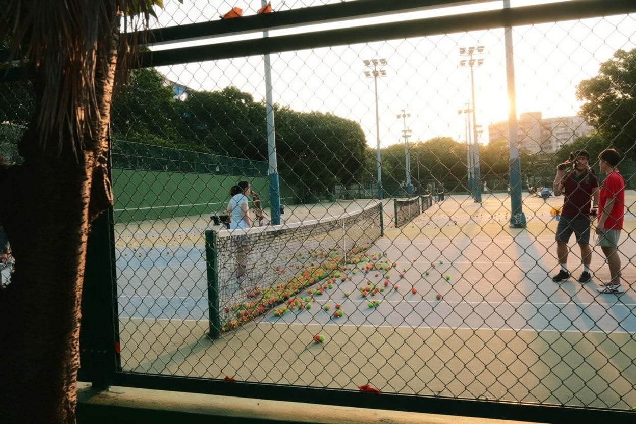 Tennis courts in Ottawa in late summer