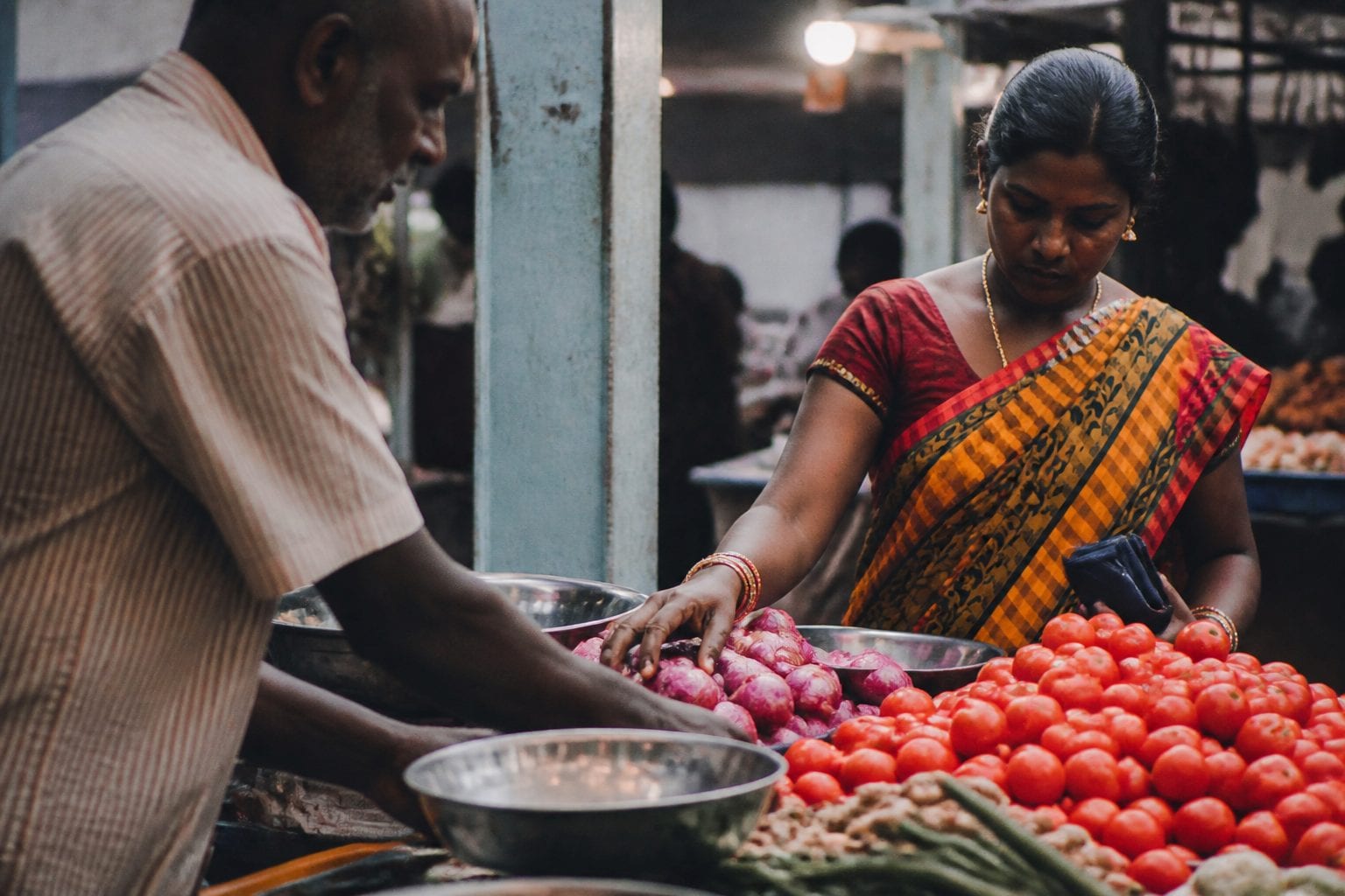 Community market and cafe scene
