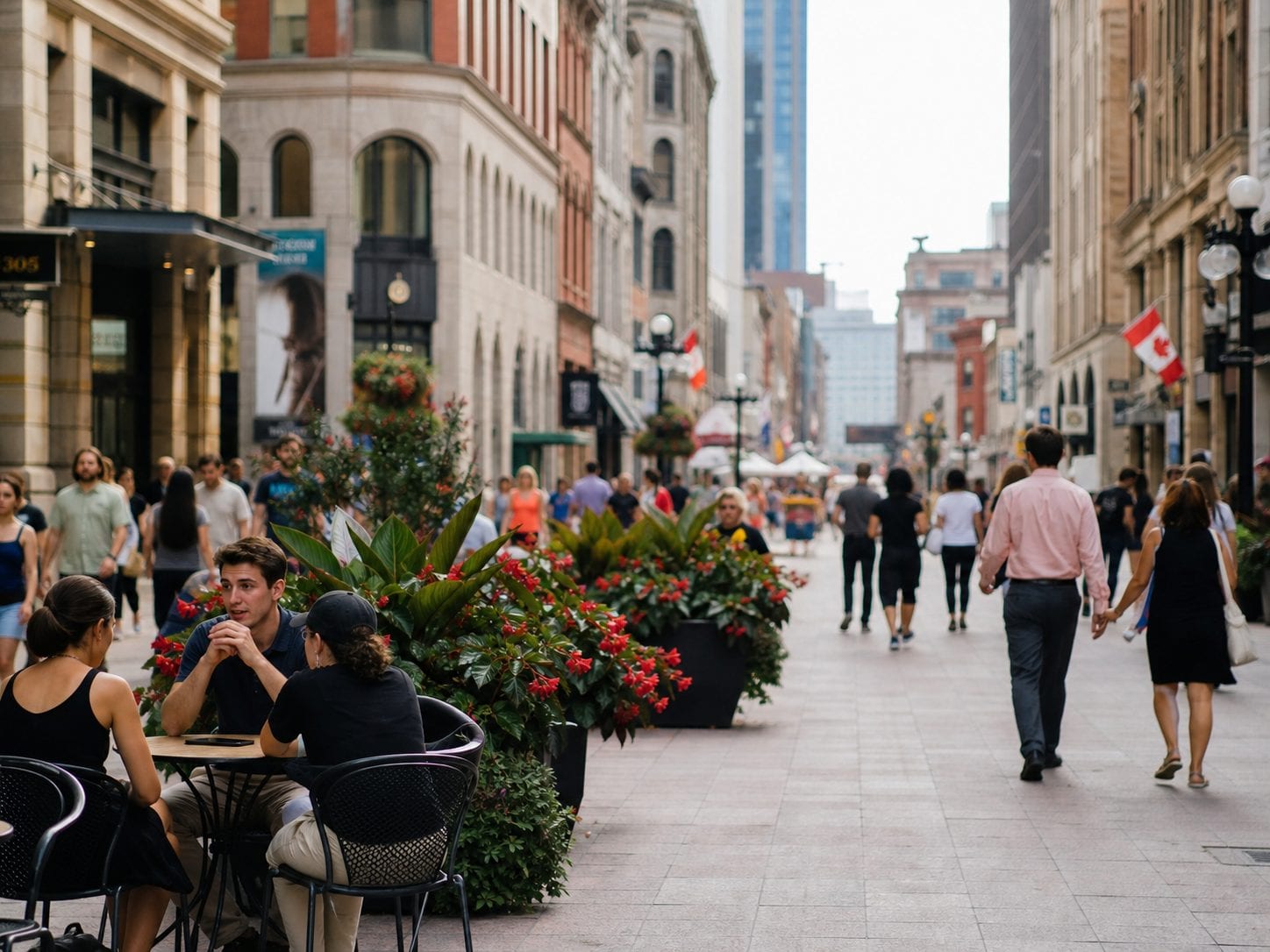 Ottawa street with cafes and shops
