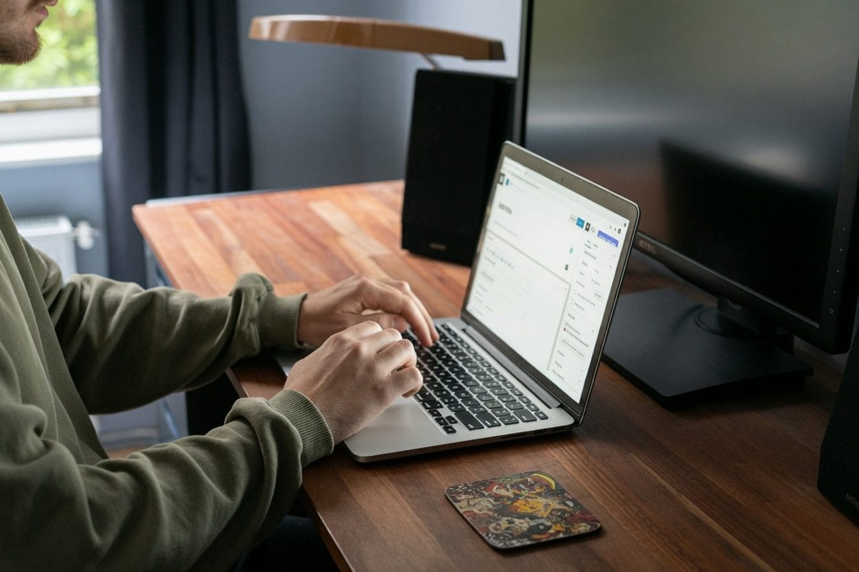 Notebook and laptop with VR research notes