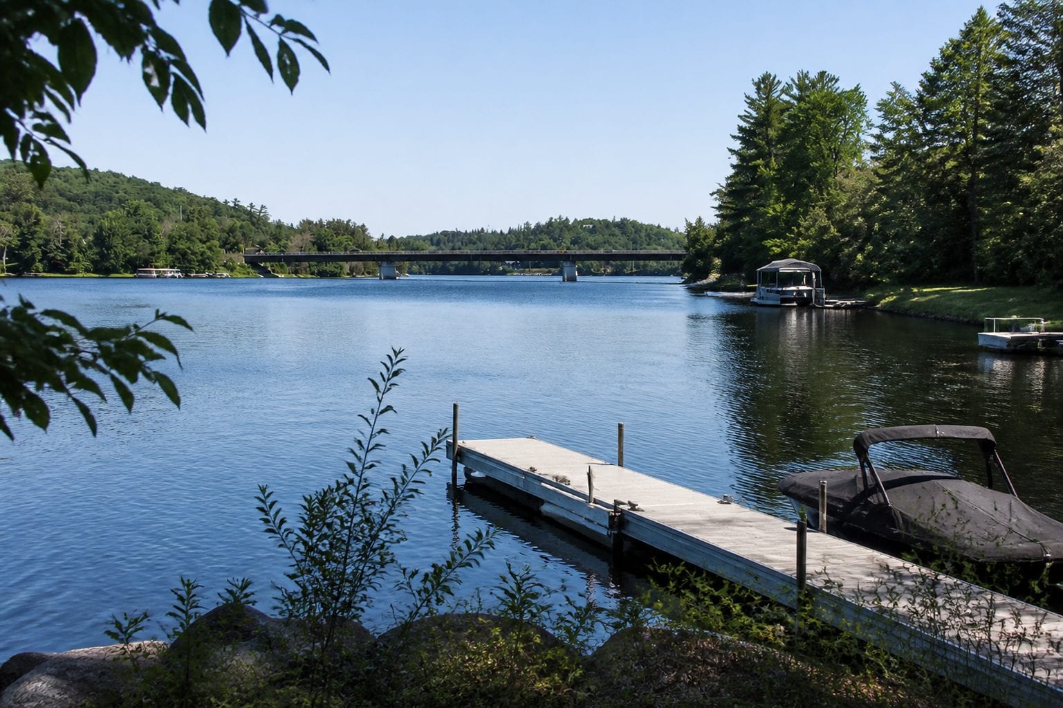 Wakefield Quebec Gatineau River and covered bridge scenery near Ottawa