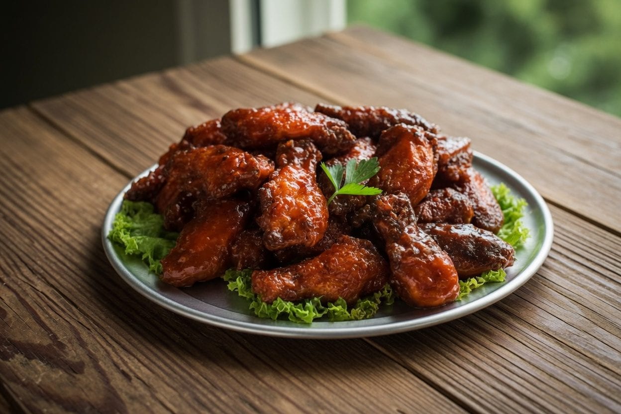 Platter of wings ready for sharing
