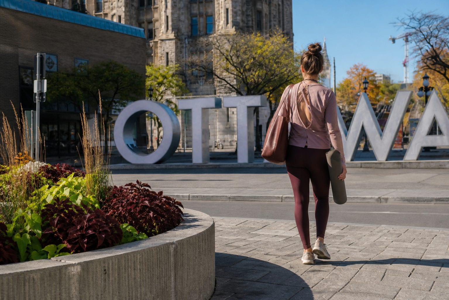 ByWard Market street scene near a yoga studio